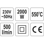 Techninis kaitinimo fenas/orpūtė | 2000 W (YT-82288) Techninis kaitinimo fenas/orpūtė | 2000 W (YT-82288)